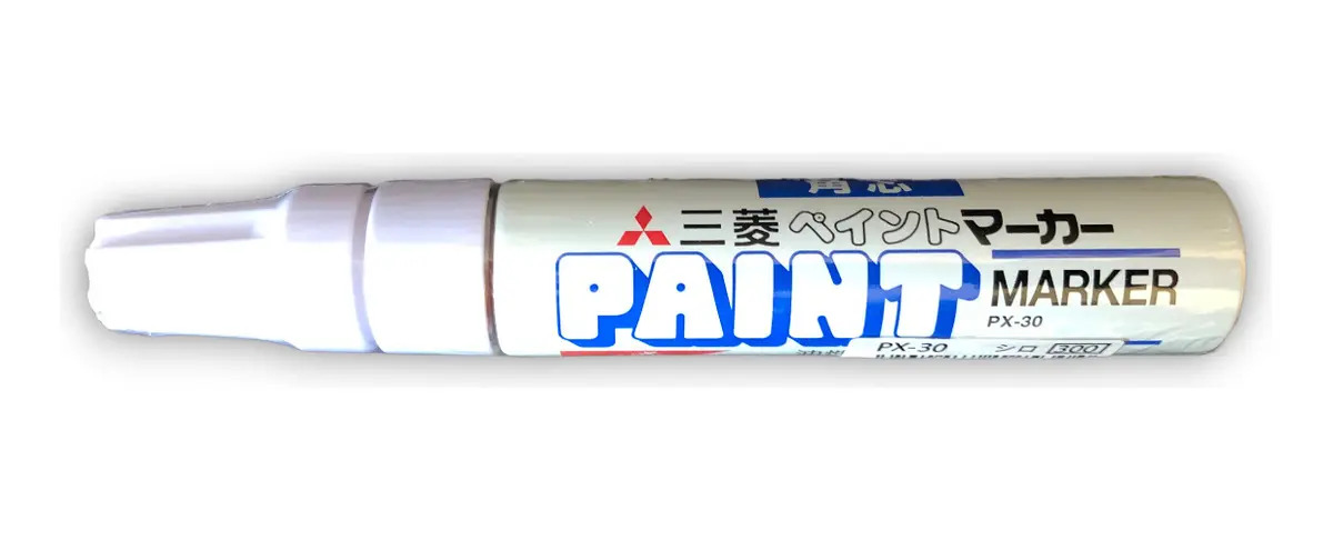 Marcador Permanente Branco Uni-ball PX-30 Para Metal Madeira Plástico
