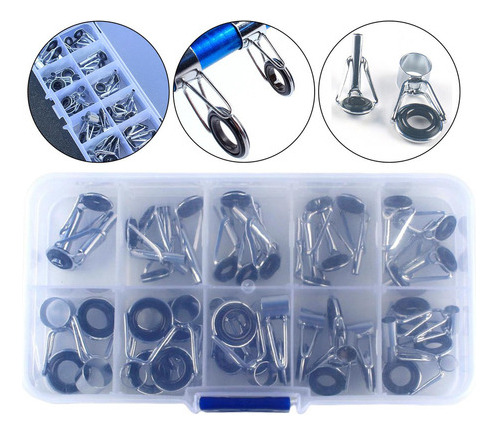 A 1 Kit De Reparación De Puntas De Caña De Pescar De Acero