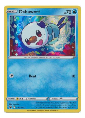 Carta Pokemon Oshawott Swsh222 Holo Rara Promocional