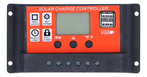 Controlador De Carga Solar Pwm 40a 12v 24v Batería De 6 Etap