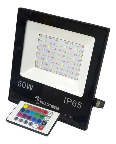 Reflector Led Rgb 50w  16 Colores Ip65 Exterior Practiled