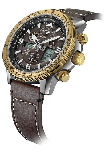 Promaster Skyhawk A-t Gray Dial Jy8084-09h Color de la correa Café Color del bisel Plata Color del fondo Negro