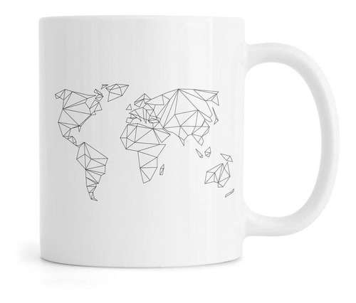 Taza Personalizada Mapamundi Mundo Figura Geometrica