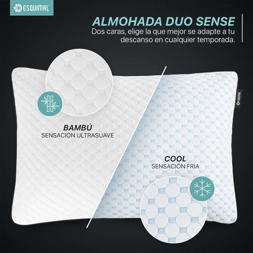 Almohada Cool+bambú Esquimal Memory Foam Ajustable King Size
