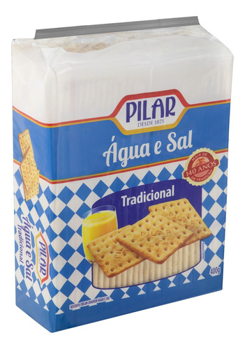 Biscoito Água e Sal Tradicional Pilar Pacote 400g