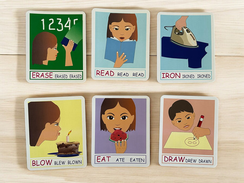 Tarjetas De Aprendizaje De Inglés Flash Cards Verbos 80 Pzas