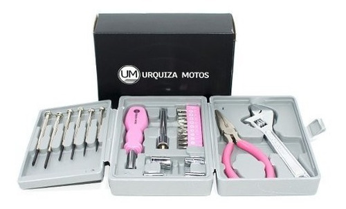 Juego Set Kit Herramientas 24 Piezas Rosa Estuche 011025a Um