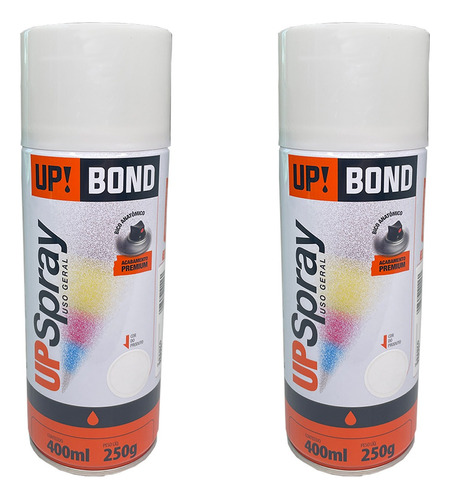 Kit 2 Tinta Spray 400ml Todas As Cores Para Uso Geral Cor Brando Fosco