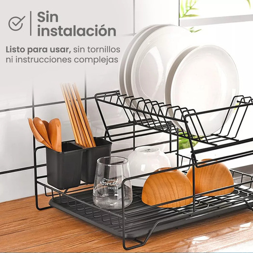 Escurridor Secaplatos Metal 2 Pisos Vajilla Escurridor Metalico Raitot