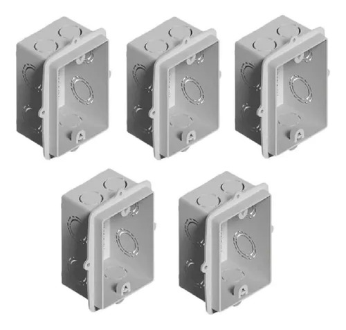  Pack 5 Cajas De Luz Embutir Rectangular Apto Durlock