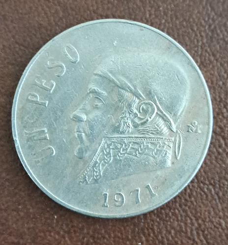 Moneda Antigua De 1 Peso Mexicano De José M.y Pavón 1971