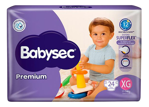 Pañales Babysec Premium Xg 24 Unidades