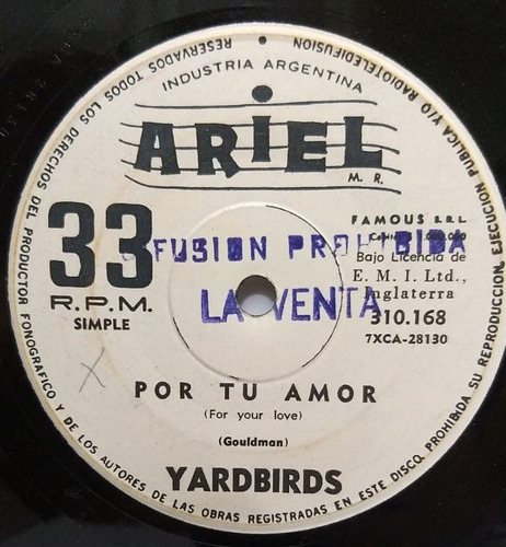 Yardbirds- Alma En El Corazón- Vinilo 7  Argentina