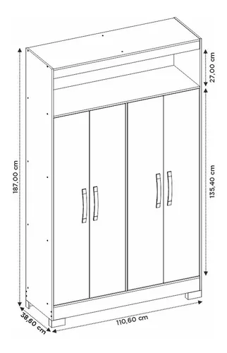 Armario multiusos para interior y exterior con 4 baldas regulables Beige cm  65x45x182h