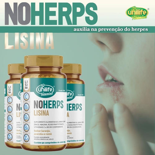 Kit C/5 Noherps Lisina 450 Comp + Vit C B3 B5 B6 - Unilife