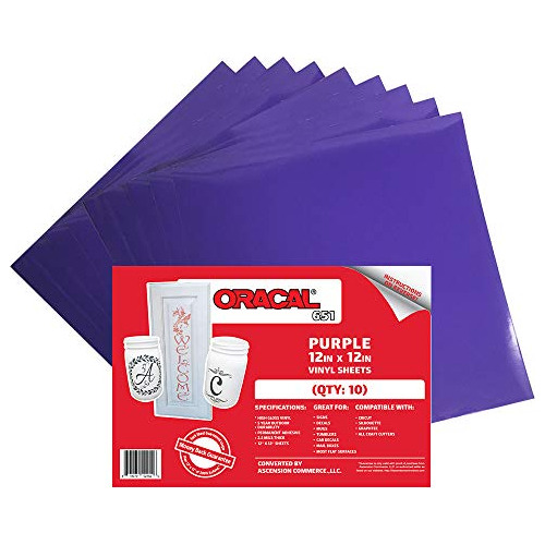 Vinilo Adhesivo Morado 651 (10 Hojas) Cricut, Silhouett...