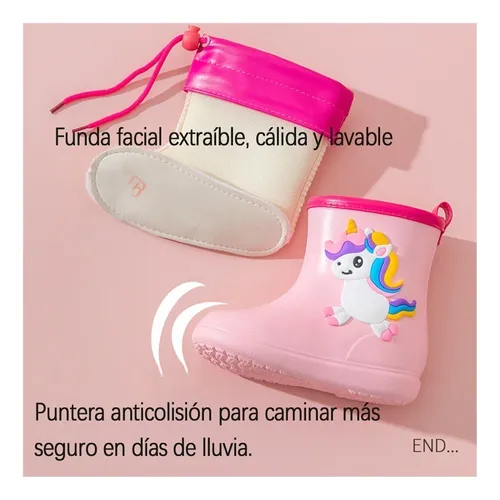 Botas De Lluvia Niños Antideslizantes Impermeables Cómodo