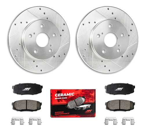 Kit Medio Freno Delantero Para Honda Pilot Rotor Perforado