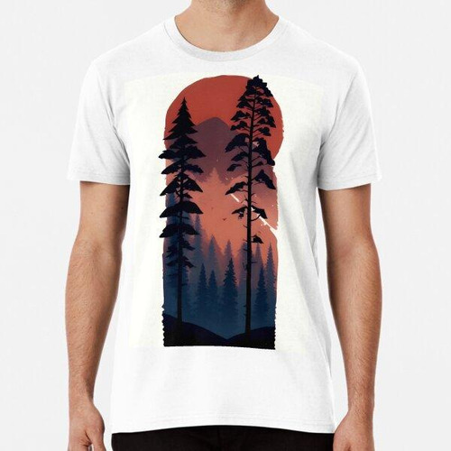 Remera Encuentre La Impresión De Paisaje Forestal Minimalist