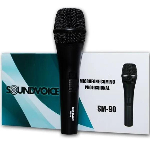 Microfone Profissional De Mão Soundvoice Sm90 Com Fio Bag