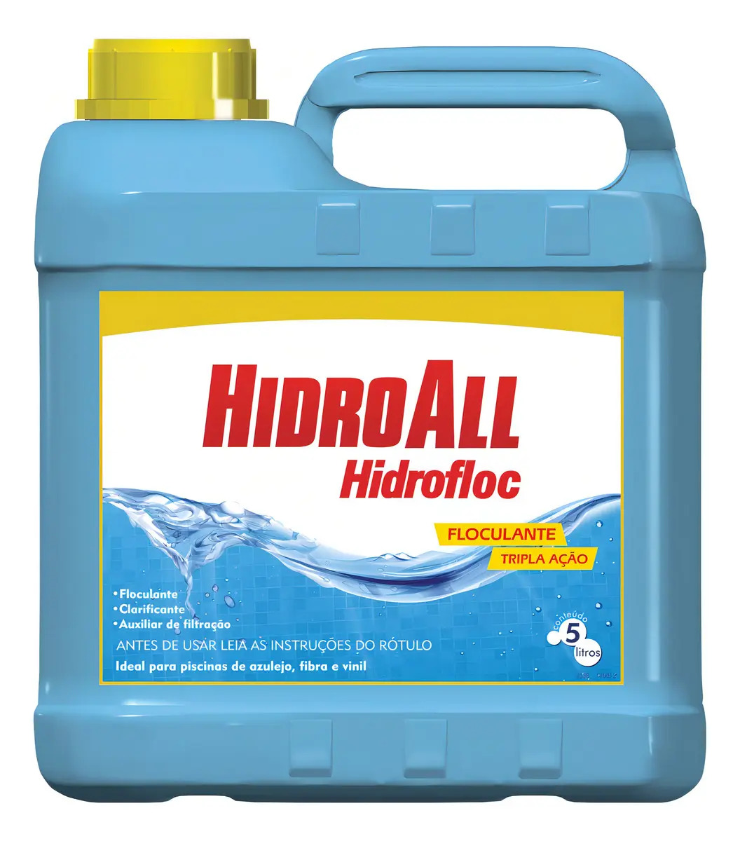 Clarificante Floculante Hidrofloc Tripla Ação Hidroall 5 Lt