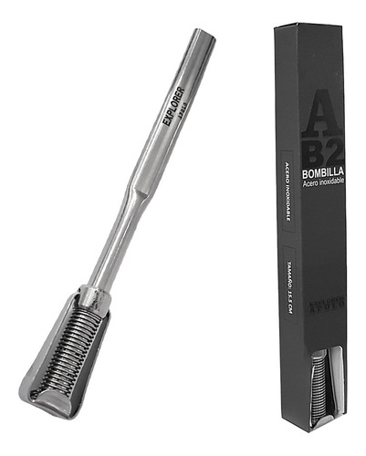 Imagen 1 de 10 de Bombilla Mate Chata 15 Cm Acero Inoxidable