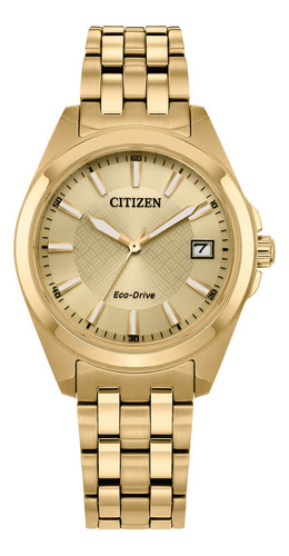 Reloj Citizen Eo122250p Para Mujer Triple Manecilla Acero