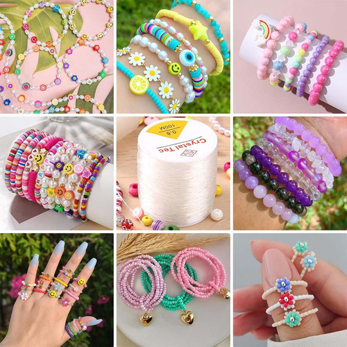 Hilo Elastico Para Pulsera 0.8 Mm Transparente 800 Mtrs