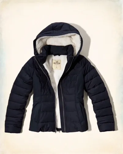 Chamarra Acolchonada Hollister Azul Marino 100 Original Env o