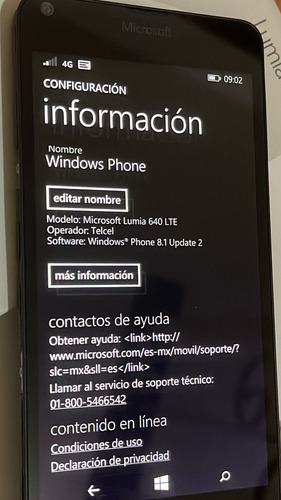Nokia Lumia 640 Sistema Microsoft Libre De Compañia Impecable. No What. (Usado)