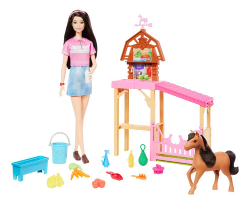 Playset Muñeca Barbie Cuidadora De Caballos