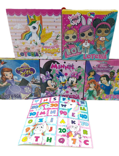 Juego Didáctico Lotería Niños X6 Piñatas Fiestas Infantiles 