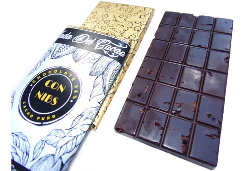 Imagen 3 de 10 de Chocolate 100 Gr 96% Cacao Nibs Con Stevia - Sin Azucar Keto