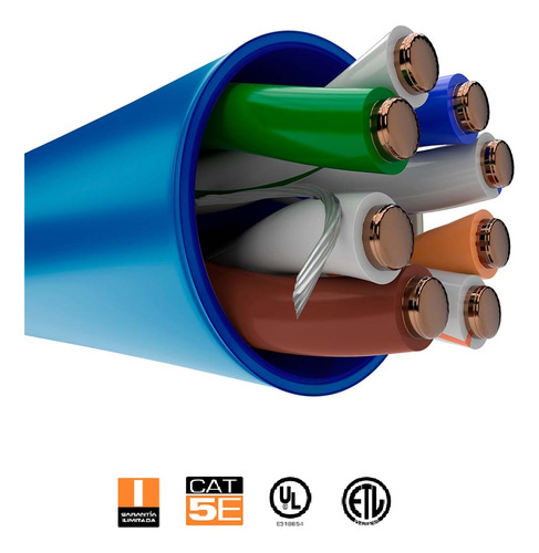 Cable Utp Cat.5e 4 Pares 24awg 100% Cobre Gris Bobina 305 M