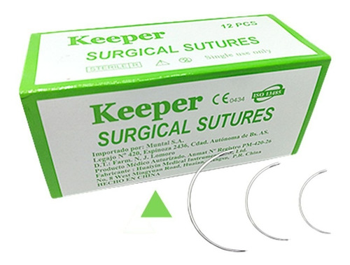 Agujas Sutura Nylon Keeper Esterilizadas Odontologia X Caja