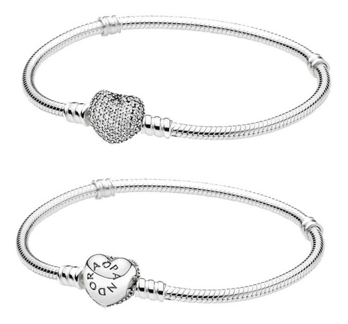 Pulsera Pandora Corazón Pavé 100% Original Plata S925 Ale