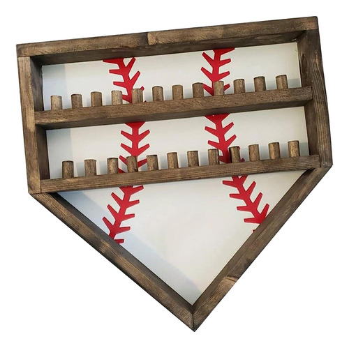 Vitrina De Béisbol Con Soporte Transparente De Madera Para B