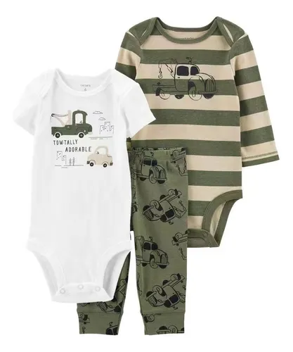 Carters Set De 3 Piezas Pantalón Y 2 Bodys 9 Meses