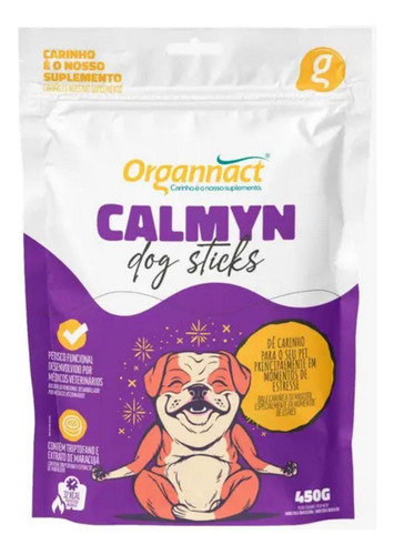 Petisco Cães Calmyn Dog Sticks 450g Organnact