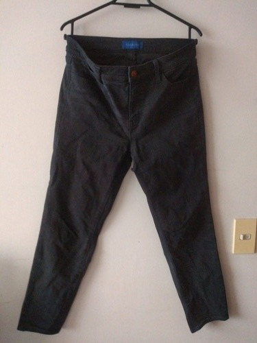 Pantalón Jeans Negro Talla 38 Marca Talbots Roto Atrás