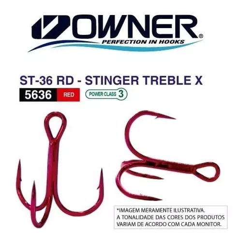Owner Stinger Red Treble Hooks ST36RD