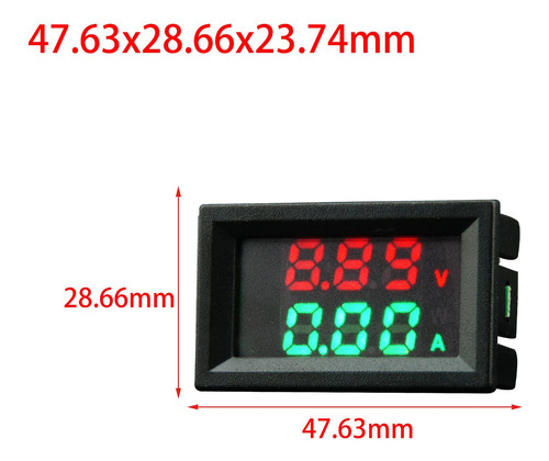 Mini Multímetro Digital De Cc 100v 10a Con Rojo Verde