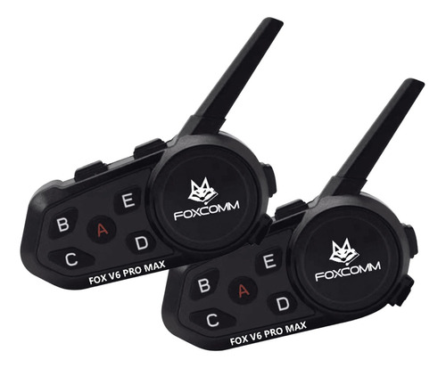 Pack X2 Intercomunicador Bluetooth Fox V6 Pro Max P/ Moto 