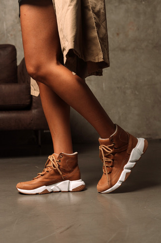 Zapatillas Mujer Urbanas Cuero Suela Goma Botas Moda Karol