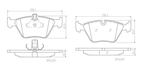 Imagen 2 de 4 de Balatas Brembo (d) Bmw 528i 96-00 330i 07 525i 01-03