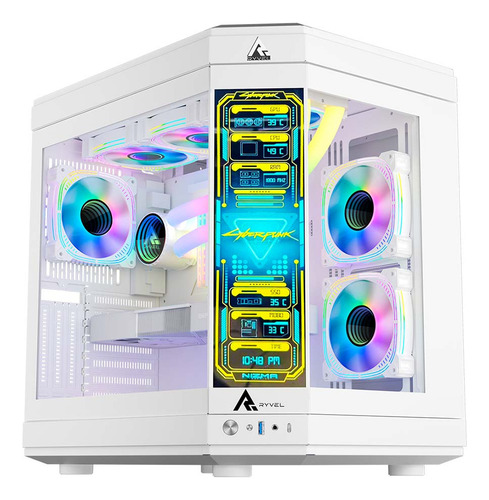 Gabinete Gamer Ryvel Cube Screen White - Ry-gb-cbs-wt U Unic