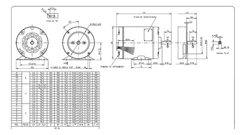 Motor Nema Trifásico 1/2cv 0,5cv 2polos Alta Rotação Voges