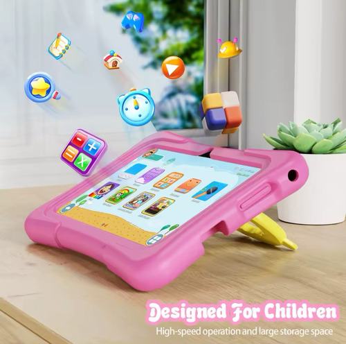 Tablet Para Niños Resistente Foami Android 11 Google Play Rosa