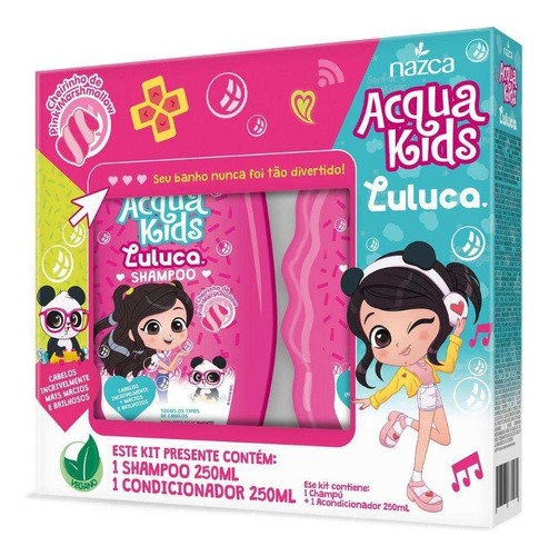  Kit Shampoo + Condicionador Acqua Kids Luluca 250ml Cada