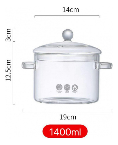 Olla De Vidrio Con Tapa, Juego De Ollas De Vidrio, Olla Con